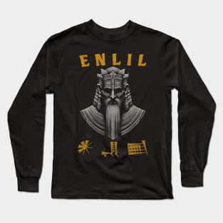 Creepy Sumerian God Enlil: Mesopotamian Majesty Long Sleeve T-Shirt